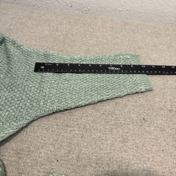Natural Refletions Cardigan Green Open Knit 3/4 Sleeve Pockets Women S NEW - Picture 6 of 7
